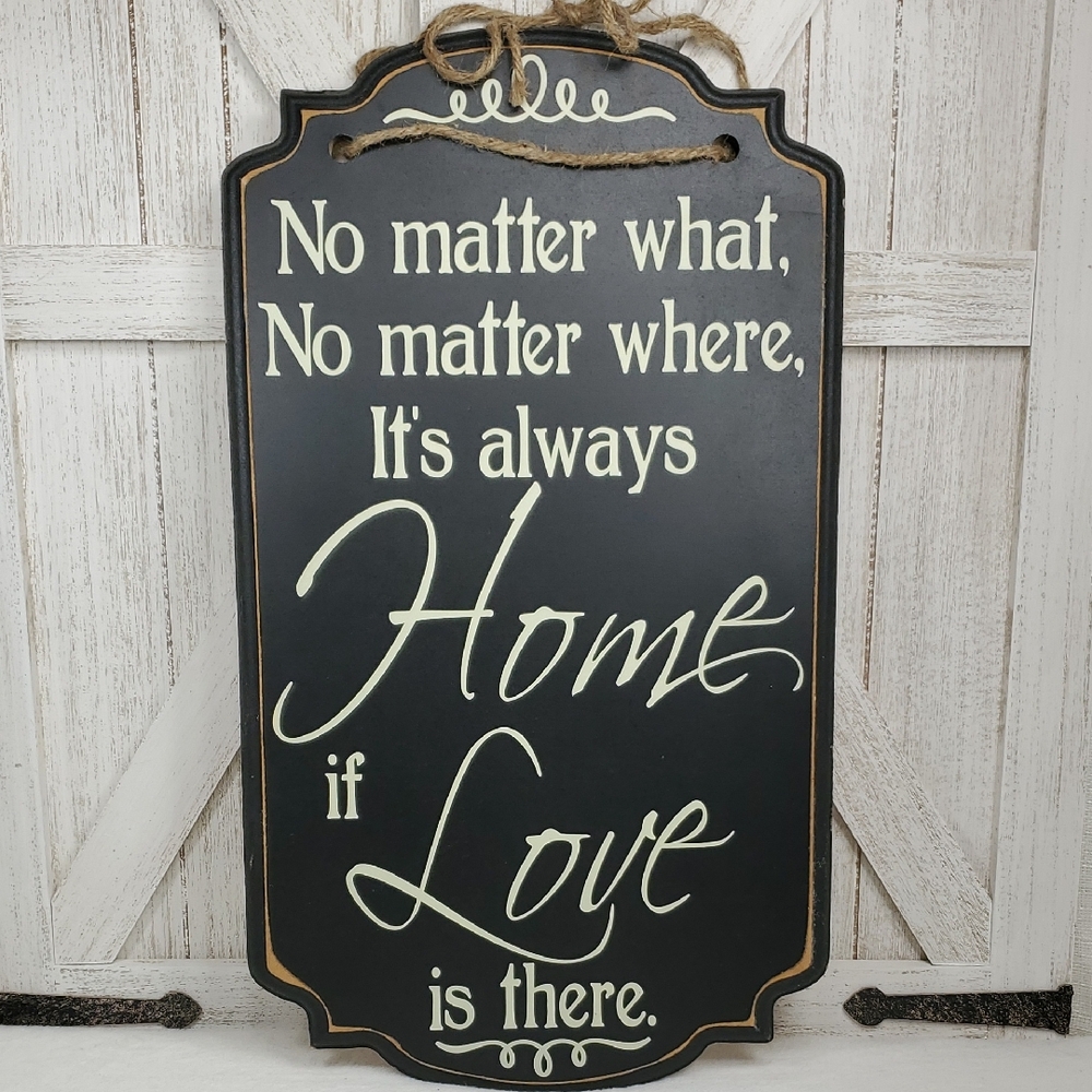 No Matter What, No Matter Where It's Always Home If Love is There Wood Wall Sign